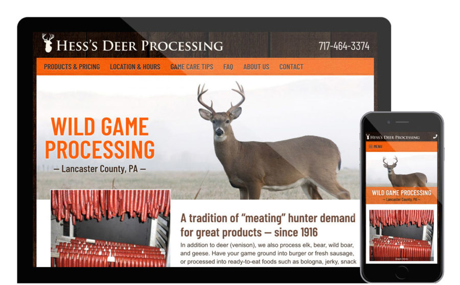 Hess's deer processing website